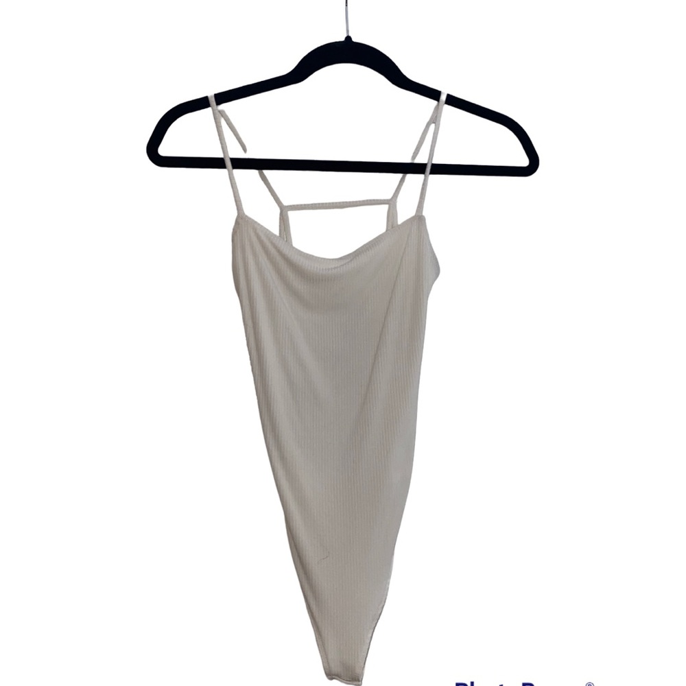 White bodysuit with open back